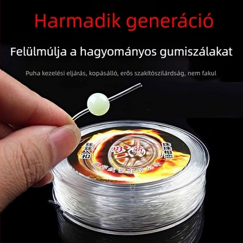 Áttetsző kristályos rugalmas karkötőzsinór Bodhi gyöngyökkel, csillag és Hold motívumokkal