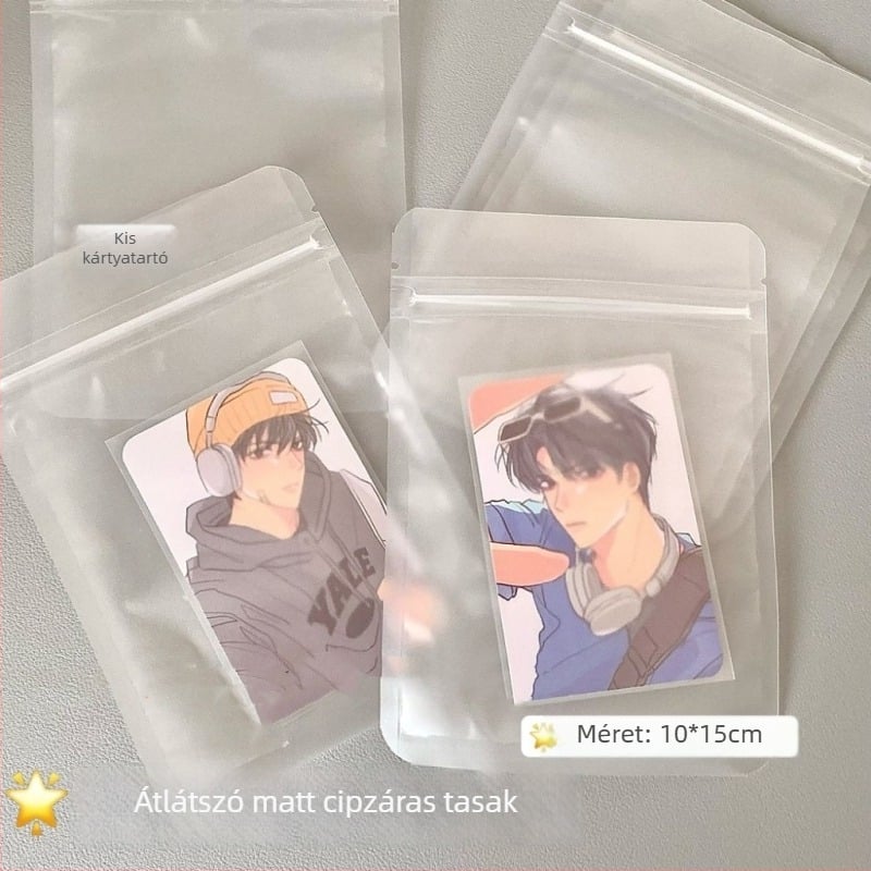 Átlátszó matt önzáró tároló tasak, nagy méret, porálló