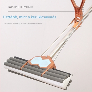 Otthoni görgős mop automatikus kinyomó mechanizmussal, finomrostos fejjel, nedvszívó