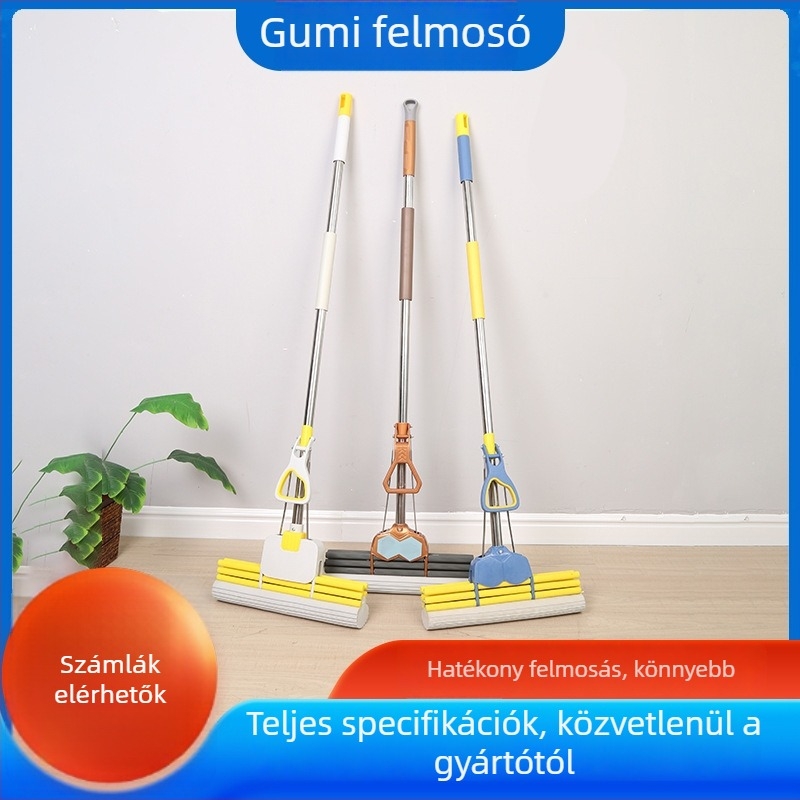 Otthoni görgős mop automatikus kinyomó mechanizmussal, finomrostos fejjel, nedvszívó