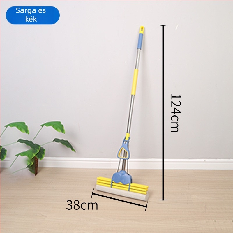 Otthoni görgős mop automatikus kinyomó mechanizmussal, finomrostos fejjel, nedvszívó