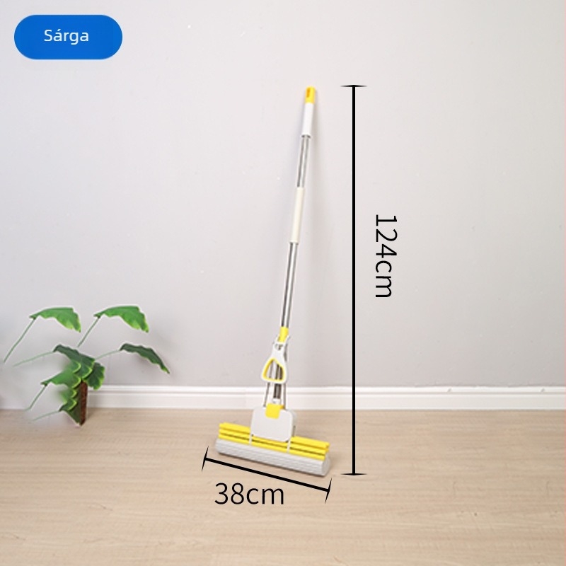 Otthoni görgős mop automatikus kinyomó mechanizmussal, finomrostos fejjel, nedvszívó
