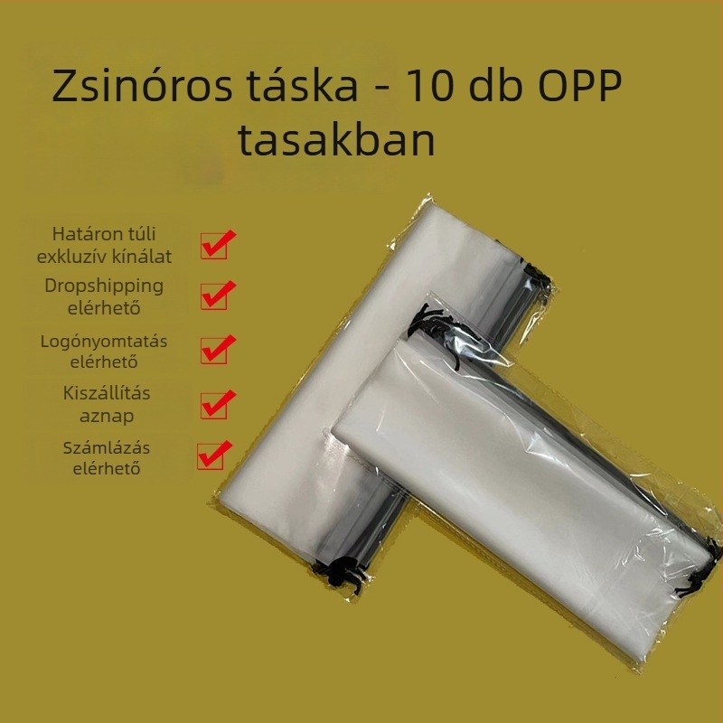 Átlátszó PE ruhazsák húzózsinórral, porvédő utazó szervező és zokni tároló
