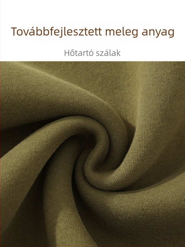 Férfiaknak szóló amerikai stílusú görbült szegélyű nadrág fleece-béléssel, vastag anyag, lazán, egyenes szabás, mindennapi viselet őszre és télre