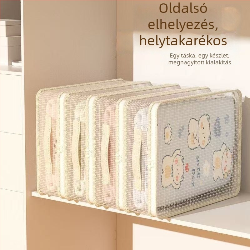 Átlátszó négy részes ágyneműtároló táska — otthoni szervező lepedőknek és paplanhuzatnak, penész- és porálló