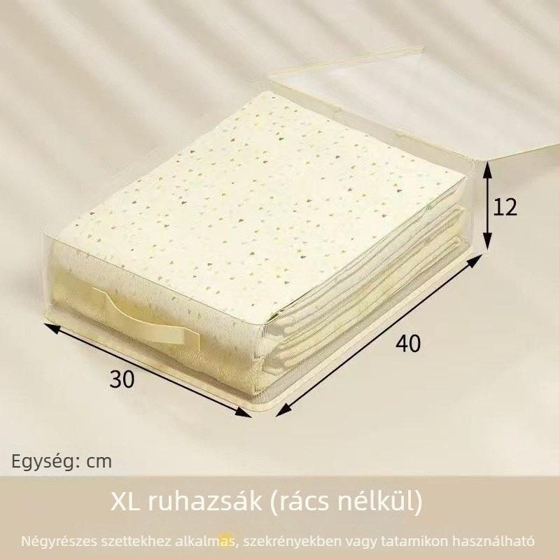 Átlátszó négy részes ágyneműtároló táska — otthoni szervező lepedőknek és paplanhuzatnak, penész- és porálló
