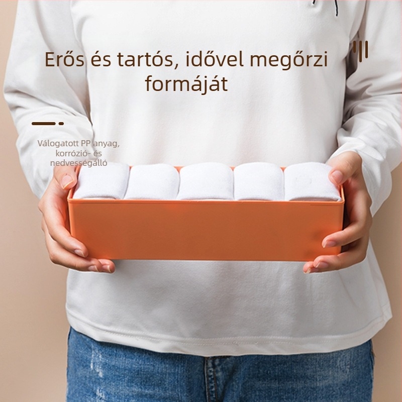 Műanyag fiókos tároló doboz zoknik és fehérneműk számára, hálószoba vagy kollégium számára, asztali rendező
