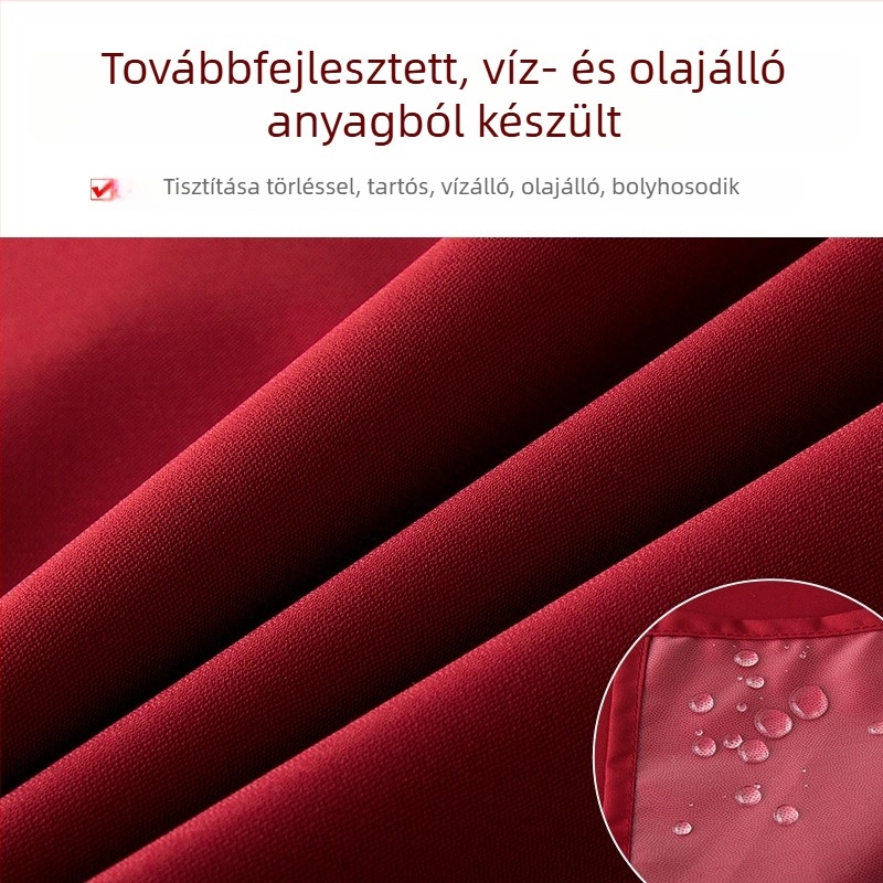 Hosszított és szélesebb vízálló és olajálló mellényes kötény konyhában, logónyomtatással