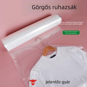 PE tekercses porvédő ruhákhoz akasztóra, átlátszó, vastagabb kivitel, testre szabható