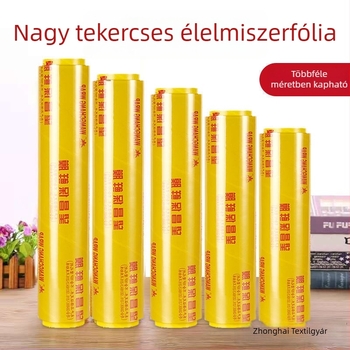 PVC élelmiszer-fólia háztartási használatra, nagy tekercs, többfunkciós, por elleni, 6 tekercs a csomagban