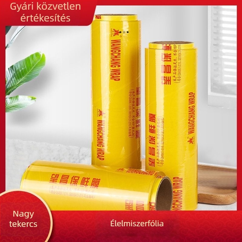 PVC élelmiszer-fólia háztartási használatra, nagy tekercs, többfunkciós, por elleni, 6 tekercs a csomagban