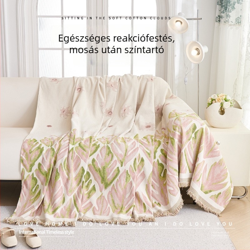 Egyszemélyes kanapéhoz készült chenille virágmintás kanapéhuzat, modern minimalista stílus, 2026, egy darab