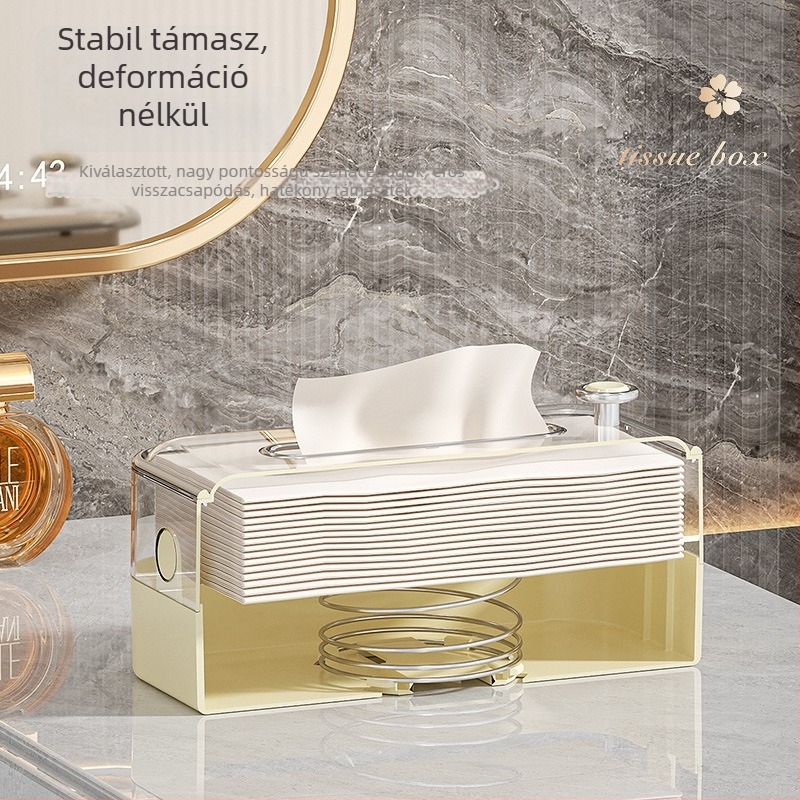 Fali zsebkendő-doboz rugós emelővel, modern, minimalist dizájn a nappaliba, a konyhába és a fürdőszobába.
