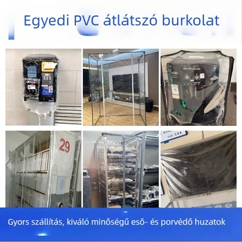 Átlátszó, vízálló PVC porvédő burkolat polcokra és berendezésekhez, külső gépek védőburkolata
