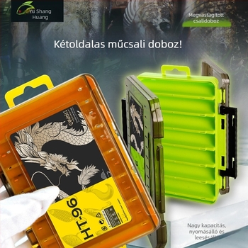 Kétoldalas csali doboz, kétszintes vastag csali tároló, több rekesz, hordozható tengeri horgászathoz