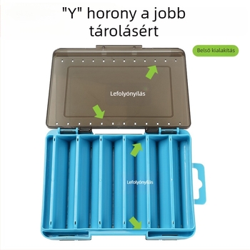 Kétoldalas csali doboz, kétszintes vastag csali tároló, több rekesz, hordozható tengeri horgászathoz