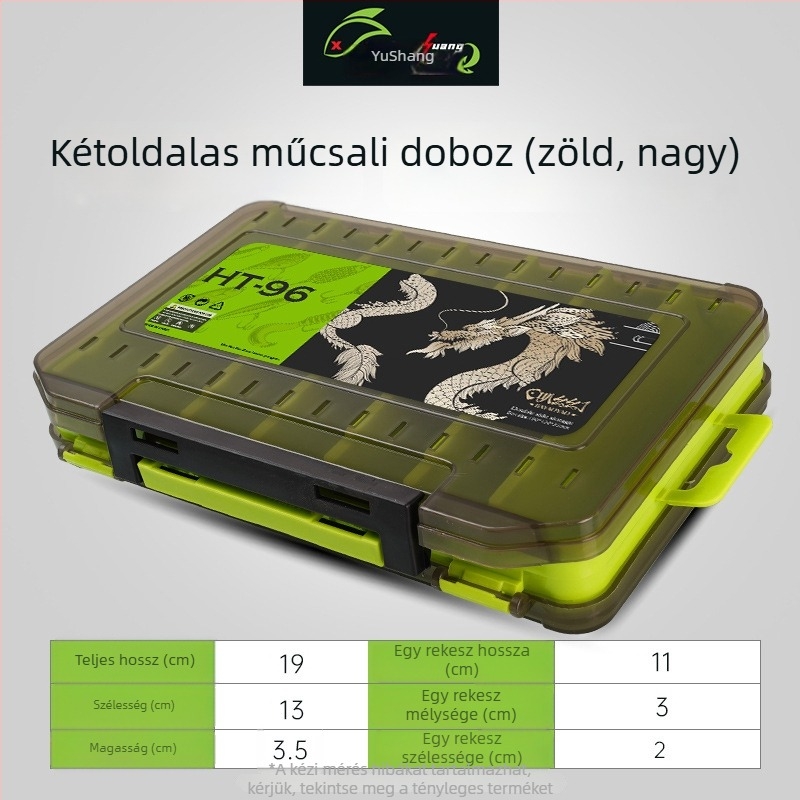 Kétoldalas csali doboz, kétszintes vastag csali tároló, több rekesz, hordozható tengeri horgászathoz