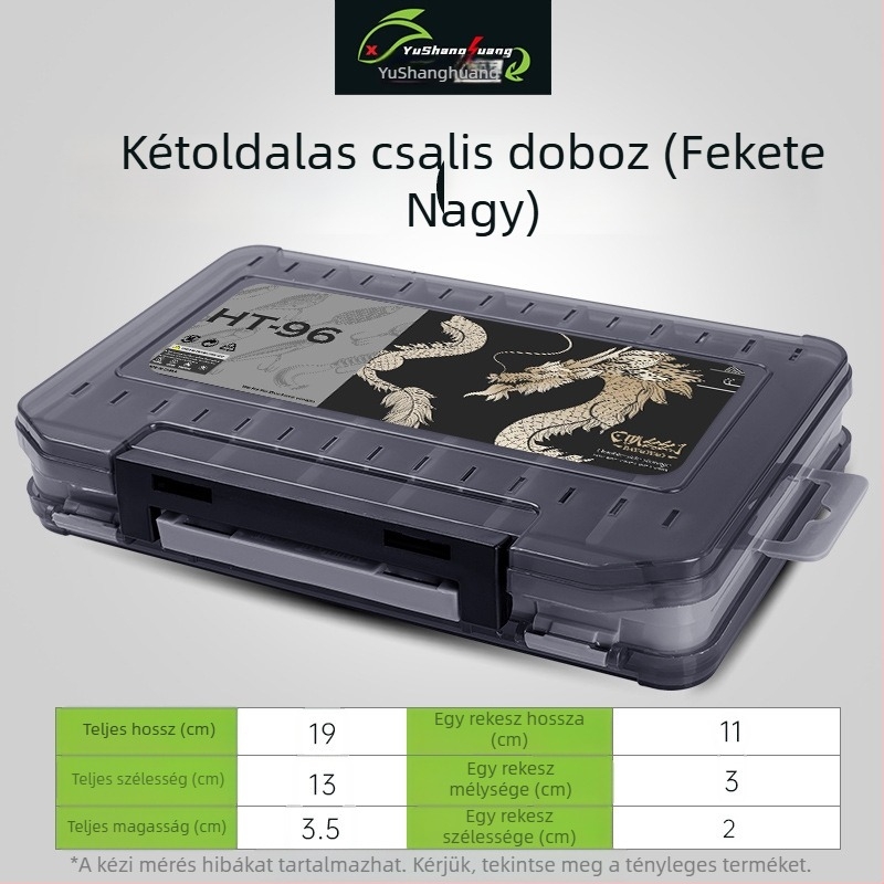 Kétoldalas csali doboz, kétszintes vastag csali tároló, több rekesz, hordozható tengeri horgászathoz