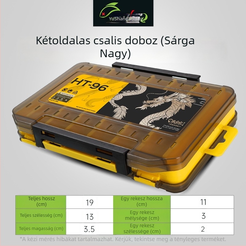Kétoldalas csali doboz, kétszintes vastag csali tároló, több rekesz, hordozható tengeri horgászathoz