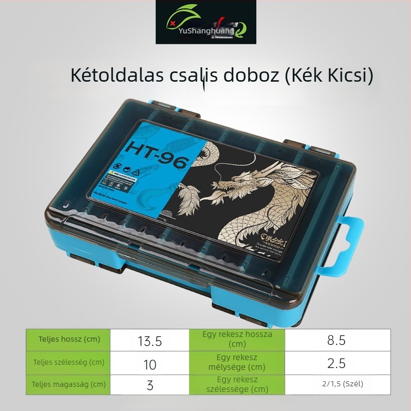 Kétoldalas csali doboz, kétszintes vastag csali tároló, több rekesz, hordozható tengeri horgászathoz