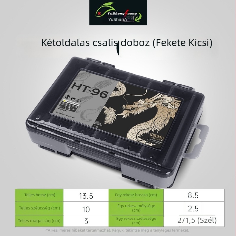 Kétoldalas csali doboz, kétszintes vastag csali tároló, több rekesz, hordozható tengeri horgászathoz