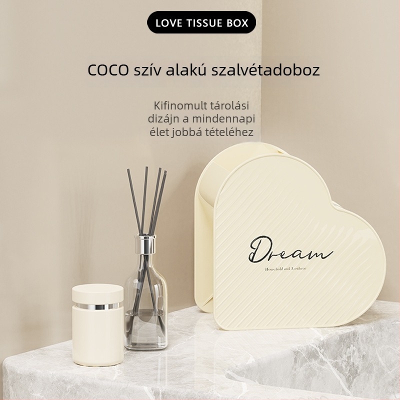Minimalista műanyag papírzsebkendő-tartó otthoni használatra, nagy kapacitású, krém színű dizájn, nappali asztalra, rekeszekkel