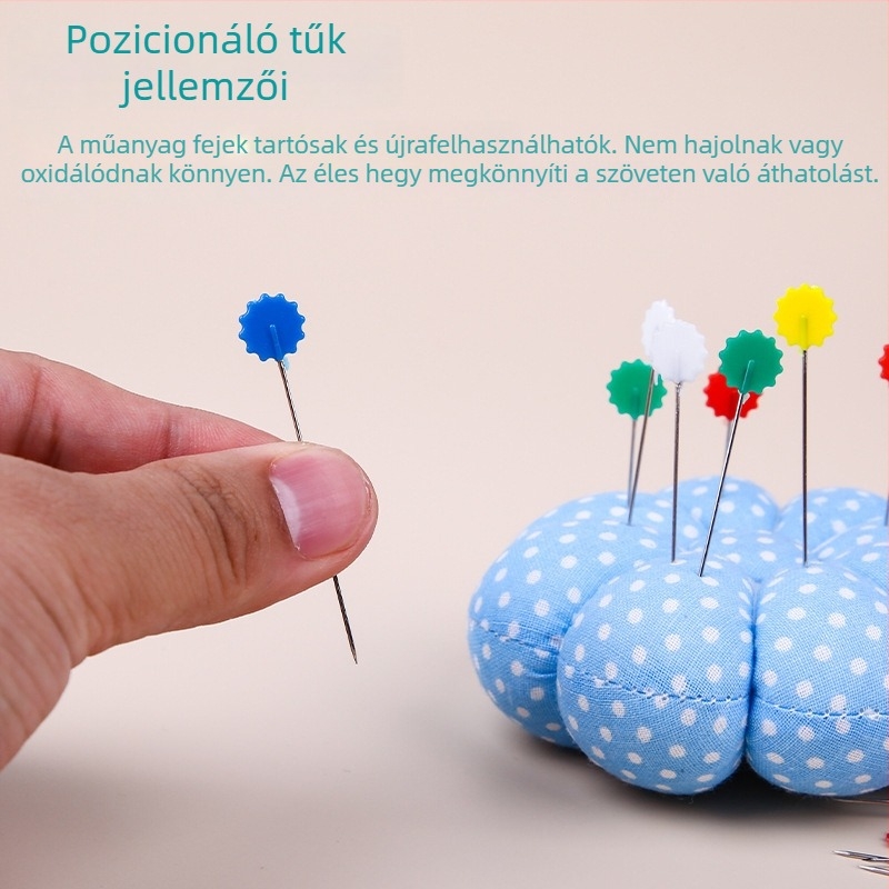 Műanyag pozicionáló tűk sün medállal a hímzéshez és ruhaszabásához – DIY készlet több méretben