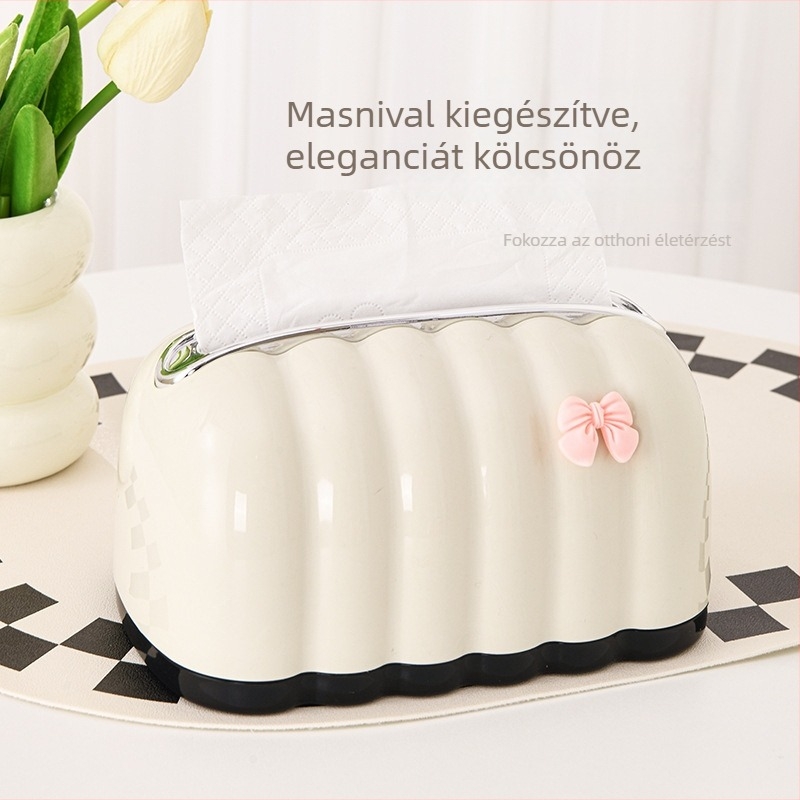 Nagy, vastag papírzsepi doboz könnyed luxus stílusban, aranyos kagyló dizájn a bájos asztali dekorációhoz