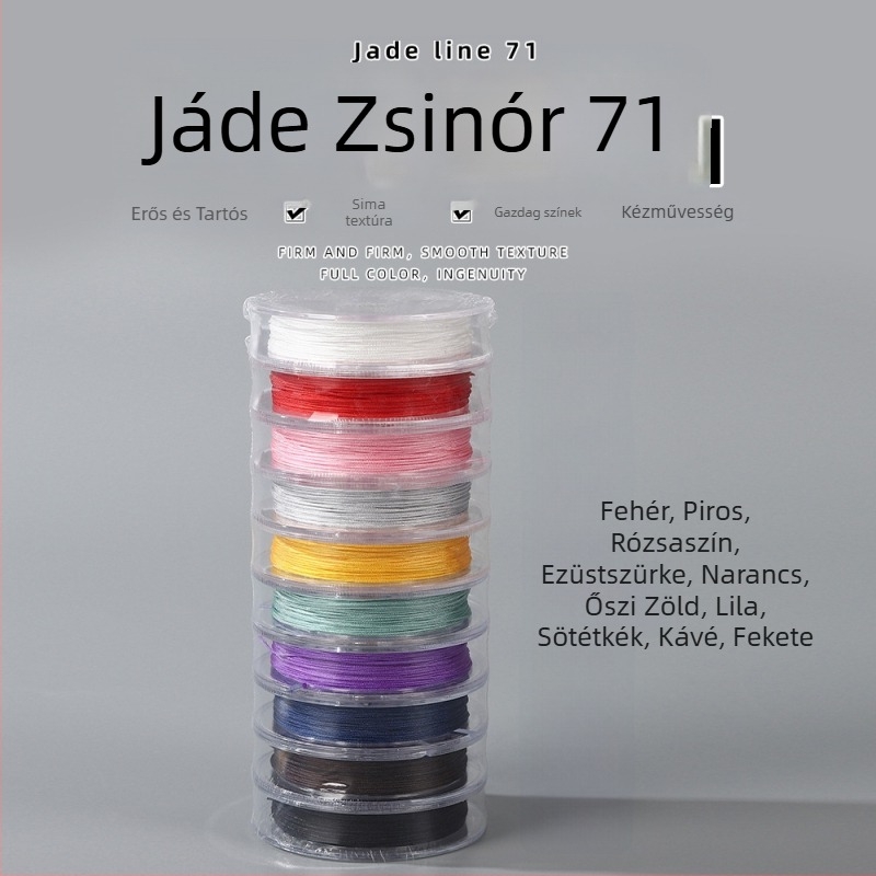 Színes jade zsinór, 12 m hosszú, 0,8 mm vastagságú, kézzel készített DIY, fonott karkötő zsinór kínai csomó stílussal