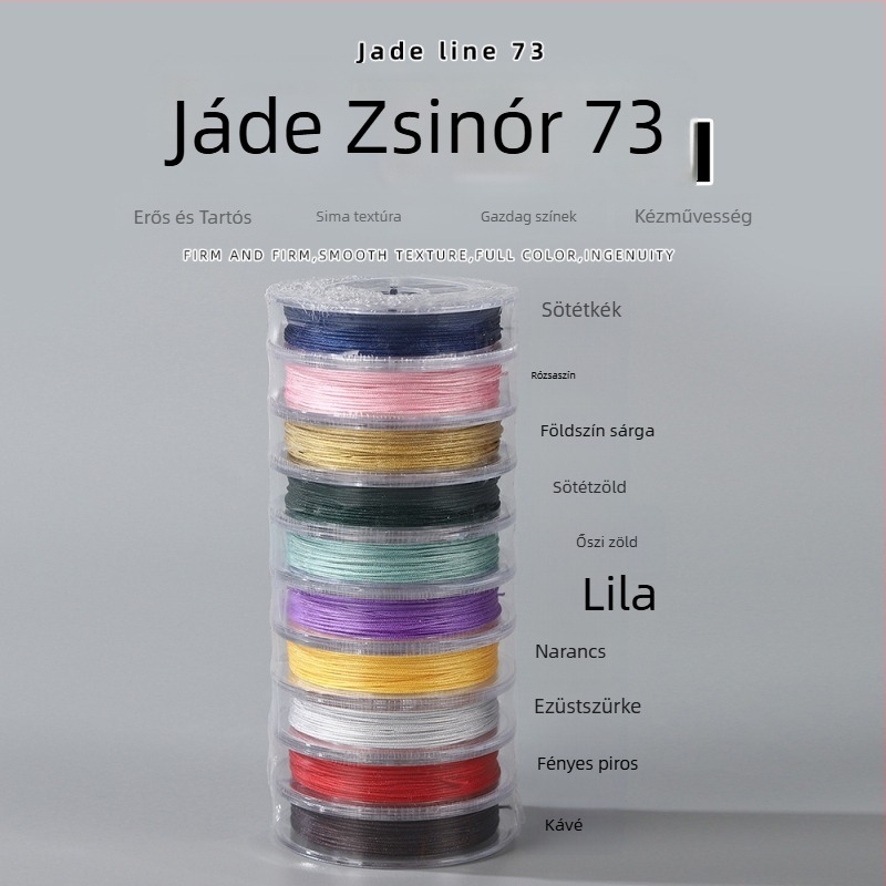 Színes jade zsinór, 12 m hosszú, 0,8 mm vastagságú, kézzel készített DIY, fonott karkötő zsinór kínai csomó stílussal