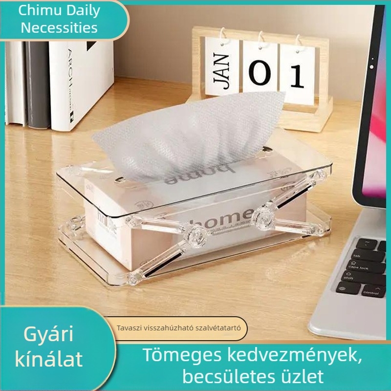 ABS asztali zsepi-doboz és szalvéta-doboz – modern, többször használható asztali tároló nappaliba