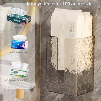 Akrilból készült, falra szerelhető WC-papírtartó doboz jégkristályos hullám textúrával, könnyű luxus stílus, fürdőszoba és nappali számára
