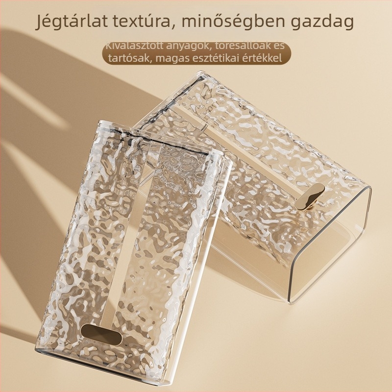 Asztali zsebkendő tartó jégkori mintával, modern minimalist design, falra szerelhető, vízálló, fürdőszobai használatra