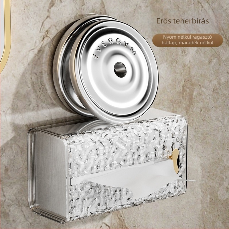 Asztali zsebkendő tartó jégkori mintával, modern minimalist design, falra szerelhető, vízálló, fürdőszobai használatra