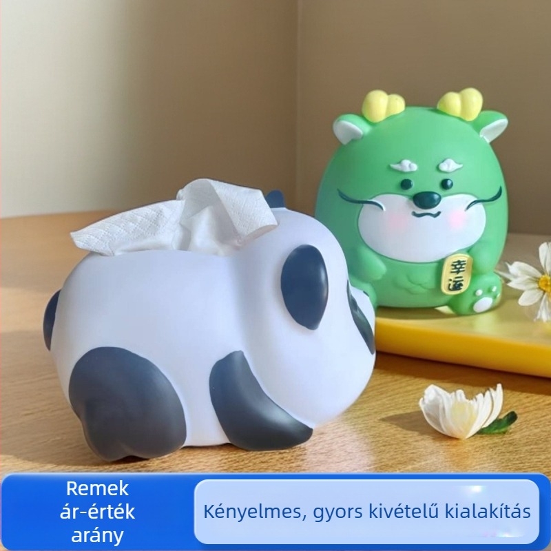 Kitty macska mintás zsebkendő tartó, vinil anyagból, többfunkciós dekoráció a szobába