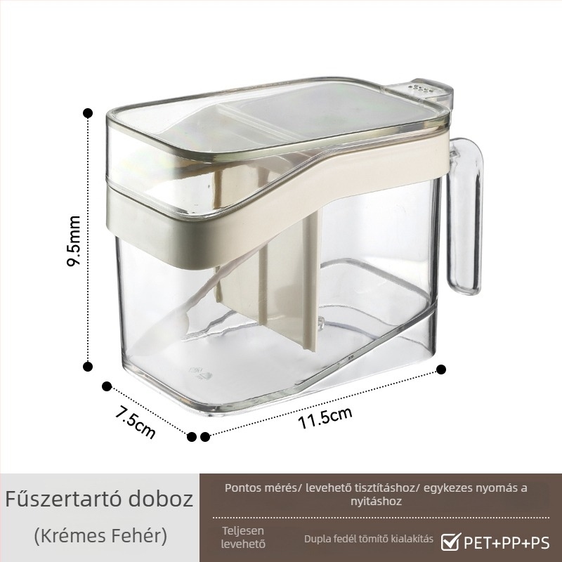 Nagy kapacitású zárható műanyag fűszertároló, modern minimalist stílusú