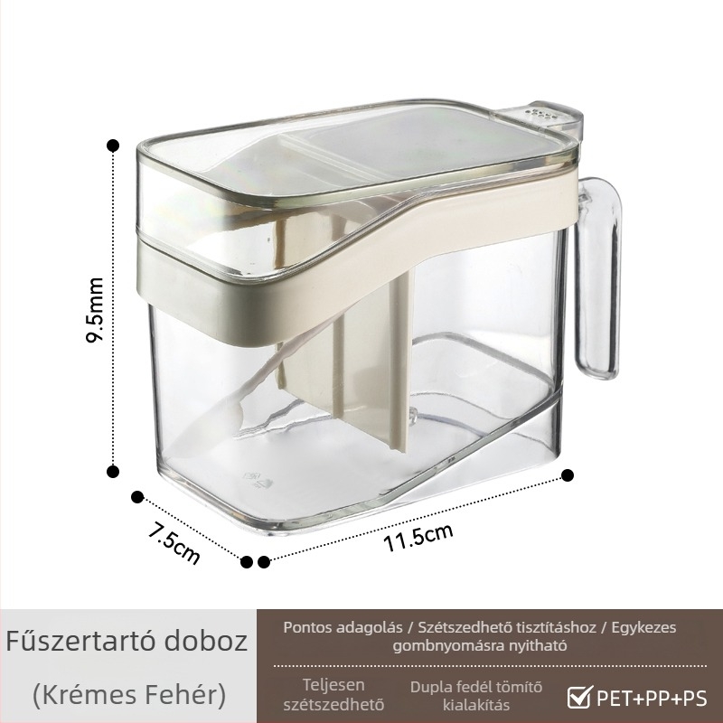 Nagy kapacitású zárható műanyag fűszertároló, modern minimalist stílusú