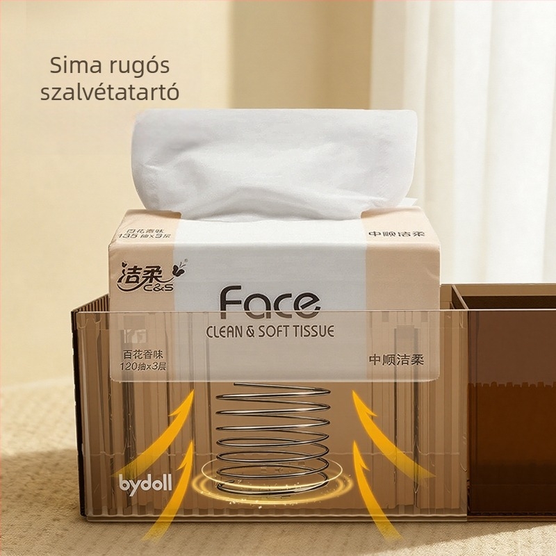 Retro üvegmintás papírzsebkendő-tartó, asztali kivitel, nappaliba
