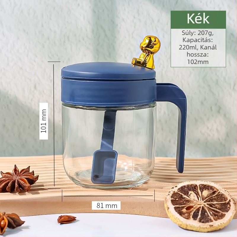 Konyhai üveg fűszertartó készlet – zárható sótartóval és tárolóedényekkel