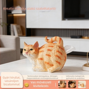 Cicás figura – zsebkendő-doboz, dekoratív asztali kiegészítő a nappaliba és a hálószobába