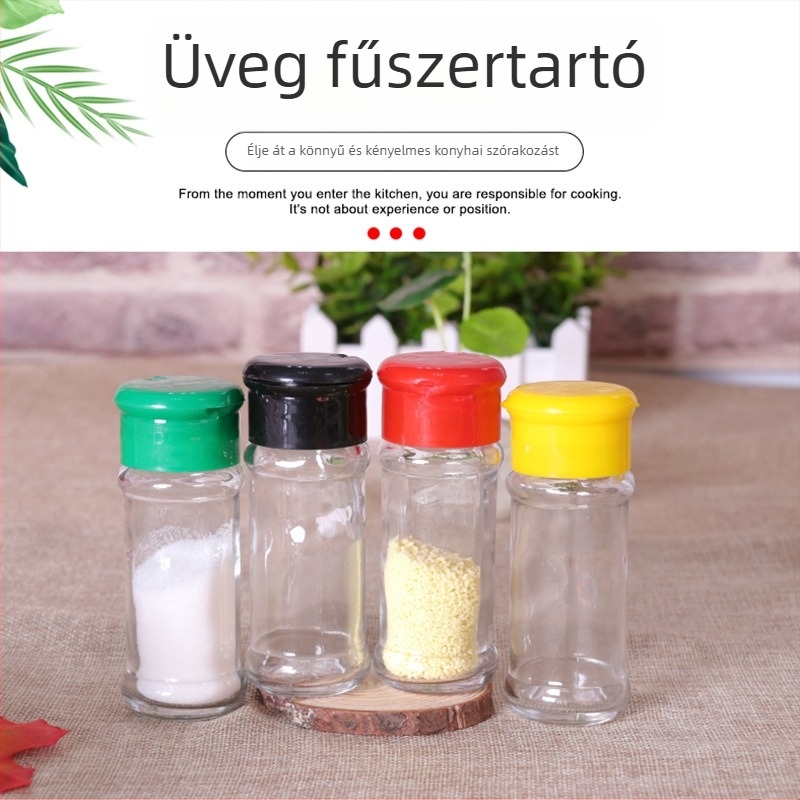 Multifunkcionális konyhai fűszertartó üvegek – üveg fűszertartók bors és kömény számára grillhez