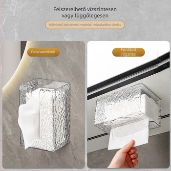 FALRA szerelhető jégkristály mintás papírtörlő tartó, fúrás nélkül, otthoni és konyhai használatra, minimalistikus luxus