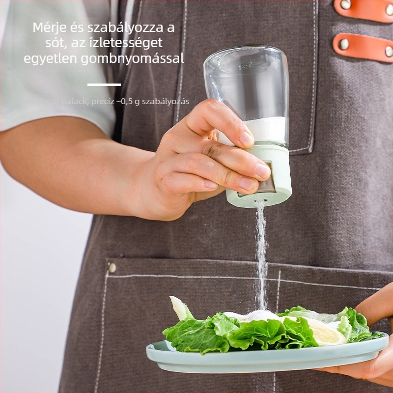 Sóadagoló üveg mérőfedéllel – nedvességálló konyhai fűszertartó