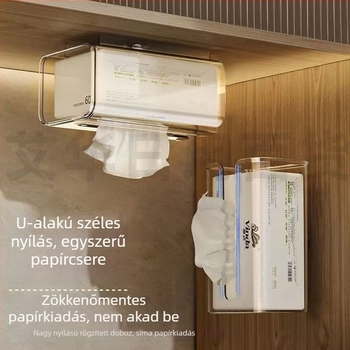 Fali szívófejes papírtartó doboz fürdőszobához – vécépapír és törölközőtároló