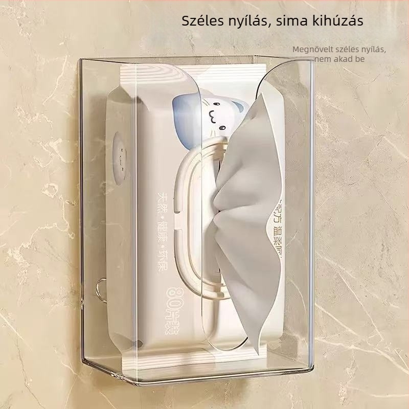 Fali szívófejes papírtartó doboz fürdőszobához – vécépapír és törölközőtároló