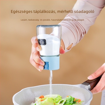 Üveg konyhai fűszeradagoló nyomógombos sós tartóval és lezárt fűszeres dobozzal