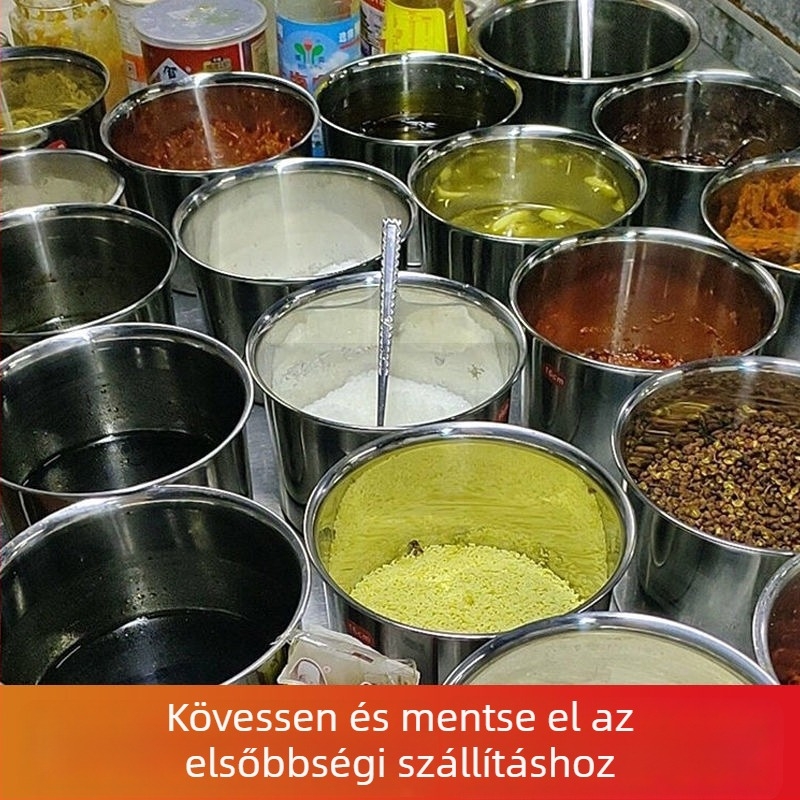 304 rozsdamentes acél fűszeres edény fedővel – konyhai fűszerező, olajok és chiliolaj tárolására