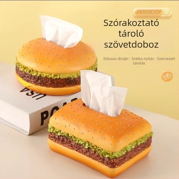 Hamburger zsebkendő tartó – kreatív retro dekor a nappaliba, nemszőtt anyagból