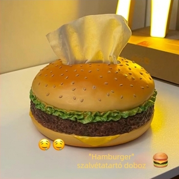 Hamburger zsebkendő tartó – kreatív retro dekor a nappaliba, nemszőtt anyagból