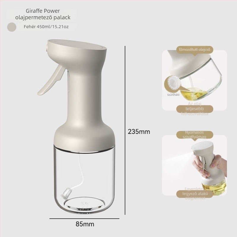 Giraffás üveg olajspray – konyhai spray olajhoz, olívaolajhoz és grillhez